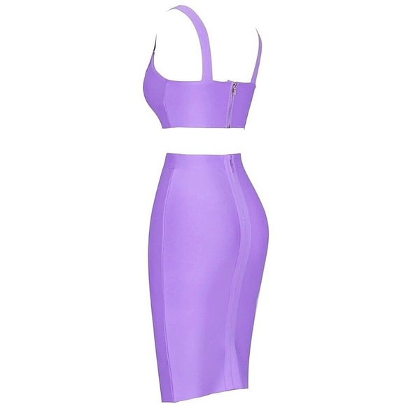 HP!✨Lavender 2 piece bandage dress set - Picture 5 of 15